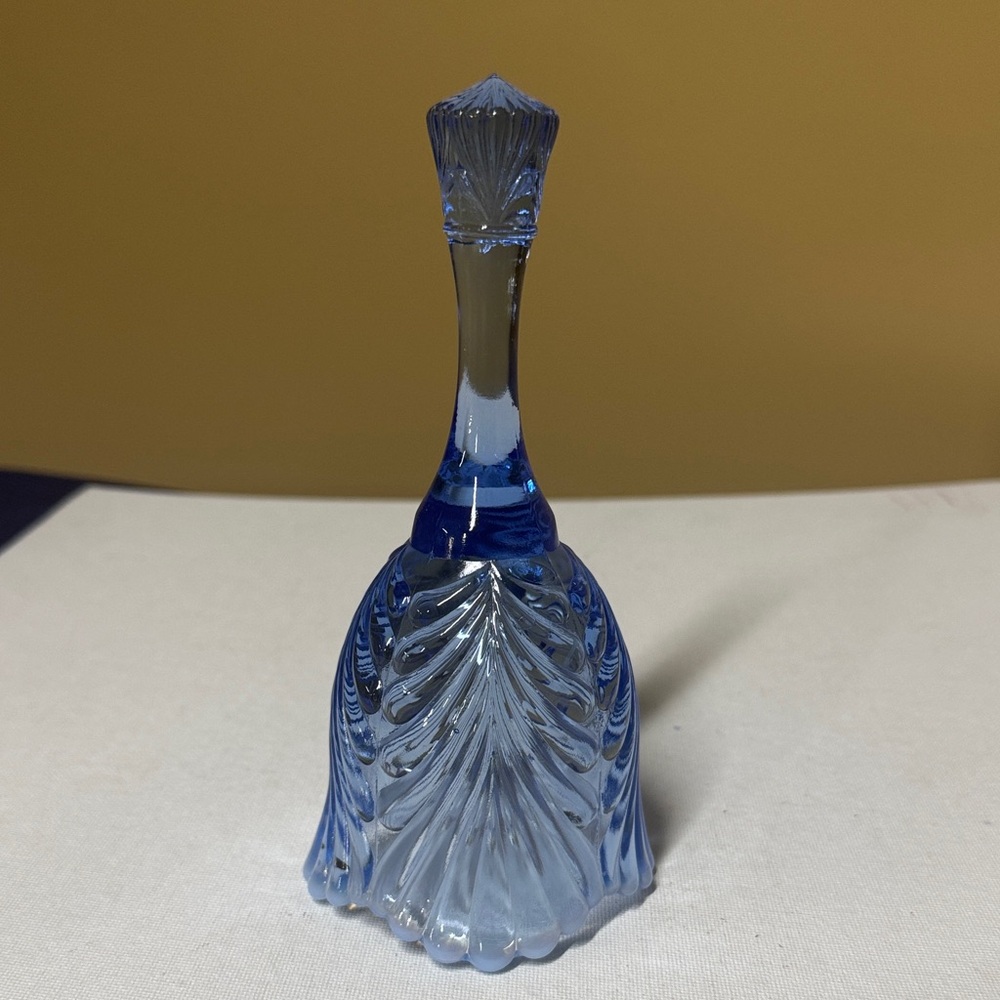 FENTON Blue Opalescent Bell #9665 Beauty Bell in Provincial Blue made 1987-88